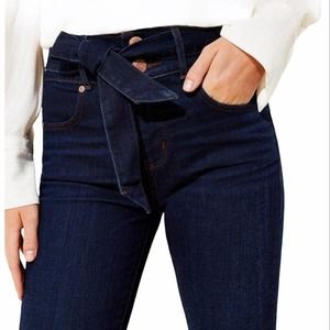 Loft Belted High Rise Skinny Jeans
